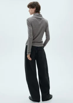 MANGO Koszulki*Prążkowana koszulka z golfem