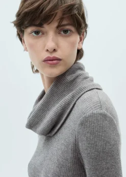 MANGO Koszulki*Prążkowana koszulka z golfem