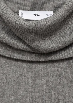 MANGO Koszulki*Prążkowana koszulka z golfem