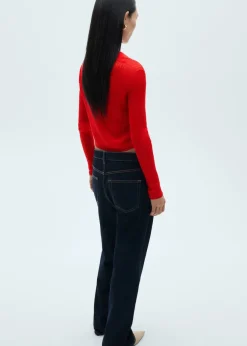 MANGO Koszulki*Prążkowana koszulka z kołnierzykiem polo