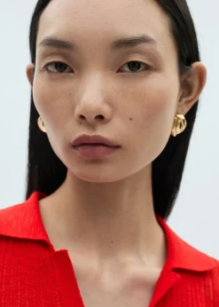 MANGO Koszulki*Prążkowana koszulka z kołnierzykiem polo