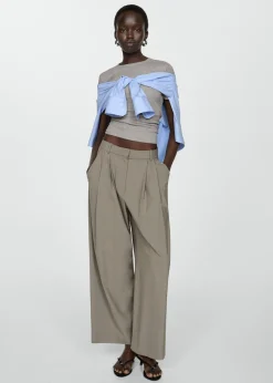 MANGO Koszulki*Prążkowana koszulka z krótkim rękawem