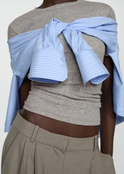 MANGO Koszulki*Prążkowana koszulka z krótkim rękawem