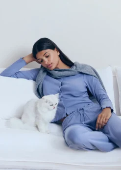 MANGO Piżamy*Prążkowana piżama z długimi nogawkami