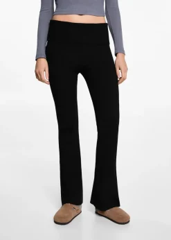 MANGO Spodnie*Prążkowane legginsy flare