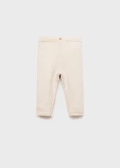 Dzieci MANGO Spodnie|Spodnie*Prążkowane legginsy z bawełny