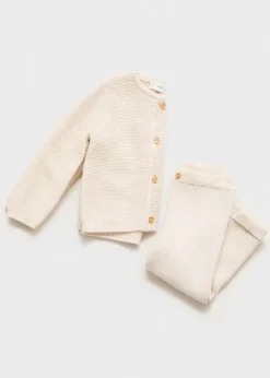 Dzieci MANGO Spodnie|Spodnie*Prążkowane legginsy z bawełny