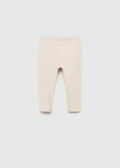 Dzieci MANGO Spodnie|Spodnie*Prążkowane legginsy z bawełny