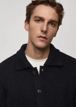 MANGO Kardigany I Swetry*Prążkowany kardigan relaxed fit