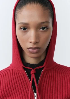 MANGO Kurtki|Swetry I Kardigany*Prążkowany kardigan z kapturem