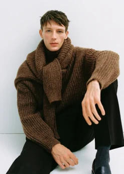 MANGO Kardigany I Swetry*Prążkowany sweter z dekoltem pod szyję