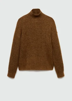 MANGO Kardigany I Swetry*Prążkowany sweter z dekoltem pod szyję
