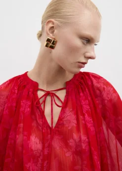 MANGO Koszule I Bluzki*Prześwitująca bluzka w kwiaty