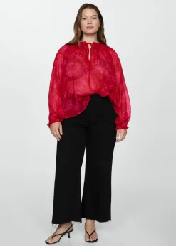 MANGO Koszule I Bluzki*Prześwitująca bluzka w kwiaty