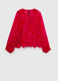 MANGO Koszule I Bluzki*Prześwitująca bluzka w kwiaty