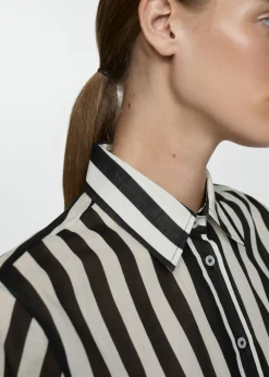 MANGO Koszule I Bluzki*Prześwitująca koszula ze 100% bawełny w paski