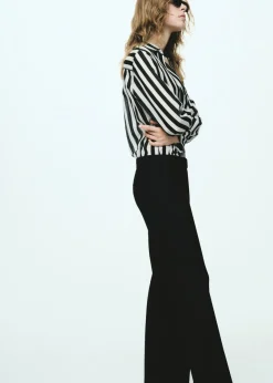 MANGO Koszule I Bluzki*Prześwitująca koszula ze 100% bawełny w paski