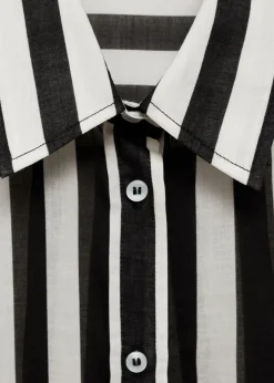 MANGO Koszule I Bluzki*Prześwitująca koszula ze 100% bawełny w paski