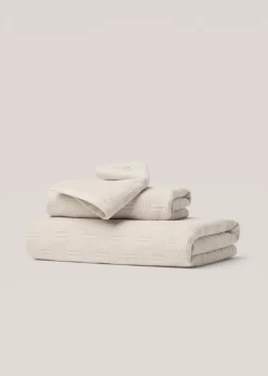 MANGO Ręczniki*Ręcznik do rąk z wypukłym geometrycznym wzorem 100% bawełna 50x90 cm