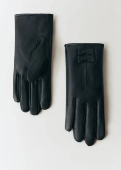 MANGO Czapki I Rękawiczki|Akcesoria Skórzane*Rękawiczki skórzane z kokardkami