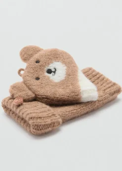 Dzieci MANGO Akcesoria|Akcesoria*Rękawiczki z dzianiny z misiem