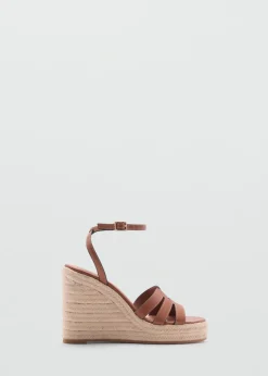 MANGO Buty*Sandały na koturnie z paskami