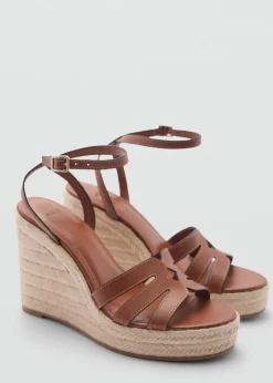 MANGO Buty*Sandały na koturnie z paskami