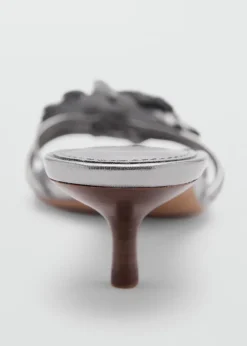 MANGO Buty*Sandały na obcasie z aplikacją w formie kwiatu