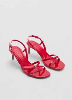 MANGO Buty*Sandały na obcasie z paskami i sprzączkami