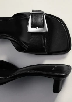MANGO Buty|Akcesoria Skórzane*Sandały skórzane ze sprzączką