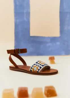 Dzieci MANGO Buty*Sandały z haftowanym paskiem