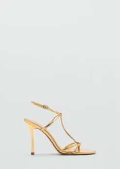 MANGO Buty*Sandały z metalicznych pasków