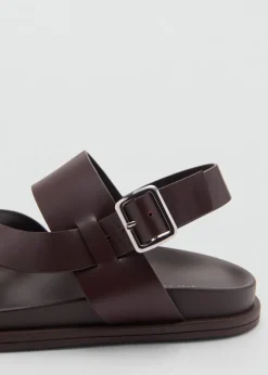 MANGO Skóra|Buty*Sandały ze skrzyżowanymi paskami z 100% skóry