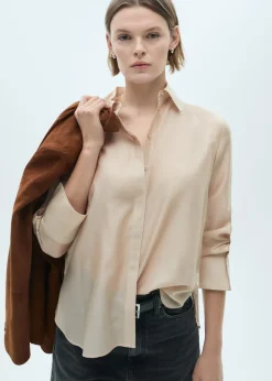 MANGO Koszule I Bluzki*Satynowa koszula z lyocellu