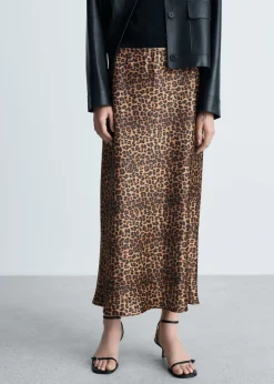 MANGO Spódnice*Satynowa spódnica w panterkę