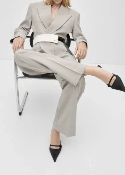 MANGO Buty*Satynowe buty na obcasie typu kaczuszka