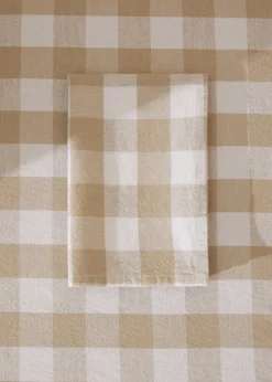 MANGO Obrusy*Serwetka z bawełny i lnu w kratę