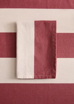 MANGO Obrusy*Serwetka z lnu i bawełny w paski