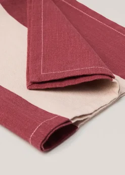 MANGO Obrusy*Serwetka z lnu i bawełny w paski