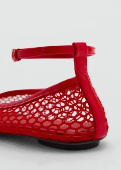 MANGO Buty*Siatkowe baleriny z paskiem na sprzączkę