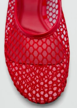 MANGO Buty*Siatkowe baleriny z paskiem na sprzączkę