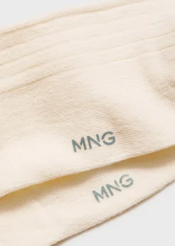 MANGO Bielizna*Skarpetki z prążkowanej bawełny