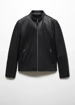 MANGO Kurtki I Koszule Wierzchnie|Skóra*Skórzana kurtka biker z suwakiem