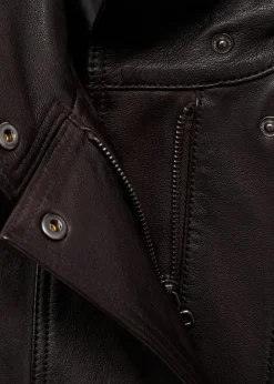 MANGO Płaszcze|Kurtki*Skórzana kurtka z kieszeniami