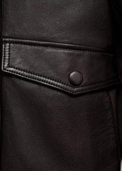 MANGO Płaszcze|Kurtki*Skórzana kurtka z kieszeniami