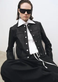 MANGO Kurtki|Skóra*Skórzana kurtka z klapami