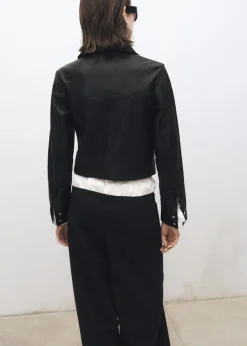 MANGO Kurtki|Skóra*Skórzana kurtka z klapami