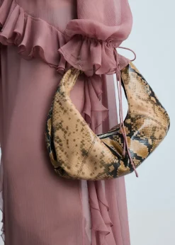 MANGO Akcesoria Skórzane*Skórzana torba z efektem skóry węża