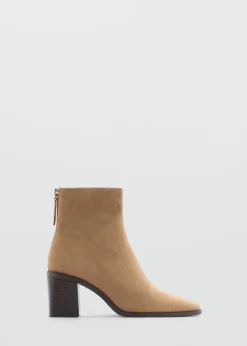 MANGO Akcesoria Skórzane*Skórzane botki na obcasie