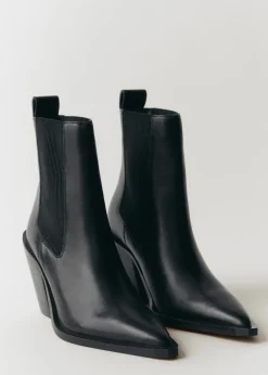 MANGO Buty|Akcesoria Skórzane*Skórzane botki w szpic